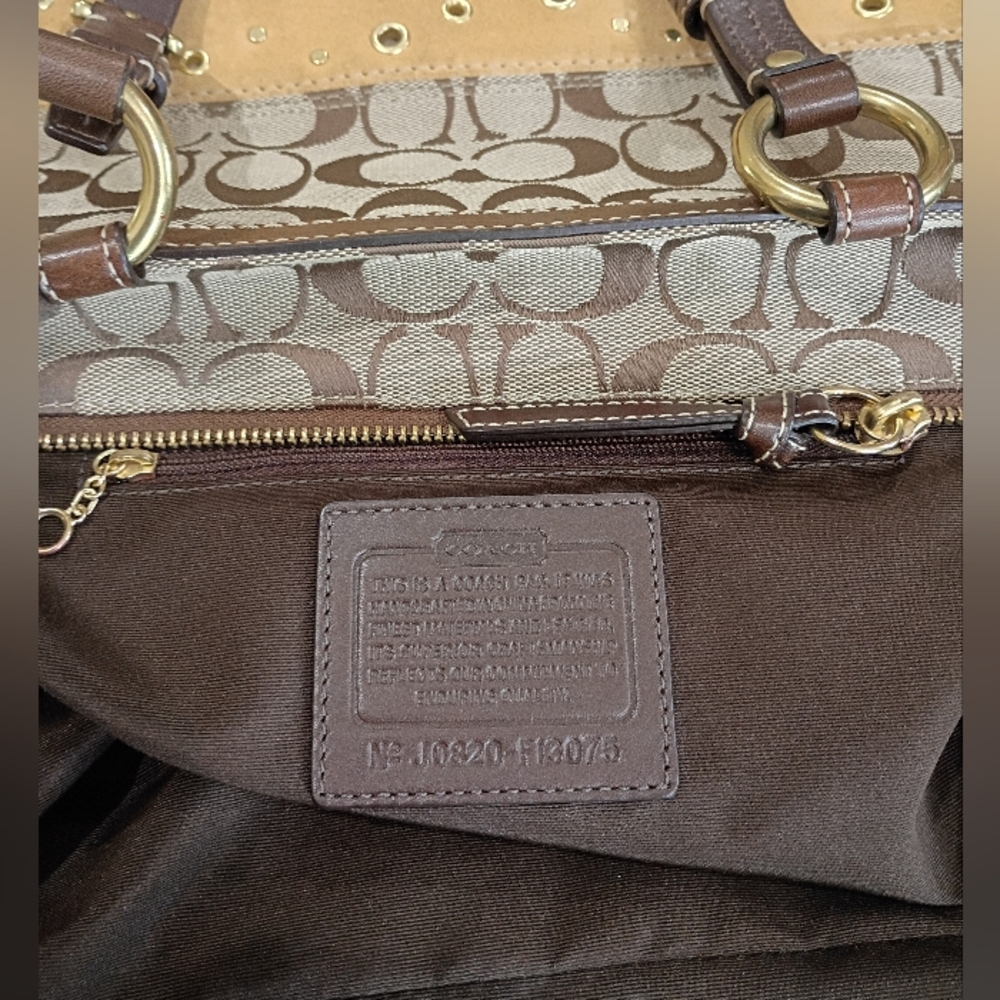 Coach Y2K Patchwork Tote Bag w/ Signature Canvas, Vel… - Gem